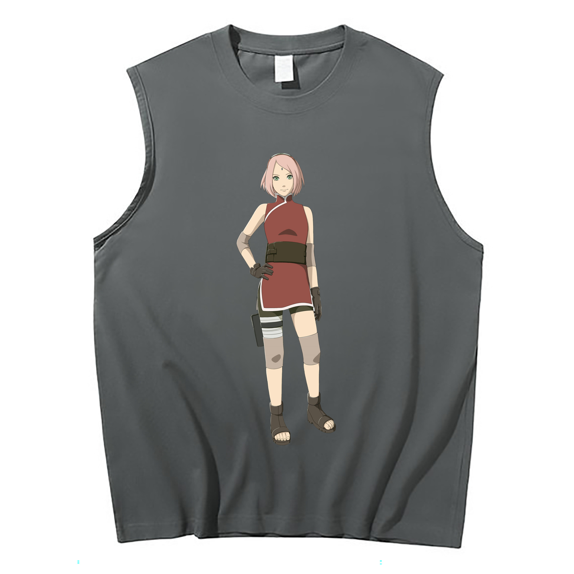 （画像用） NARUTO -ナルト- 春野サクラ Haruno Sakura コットン100％タンクトップ（フロントプリント）